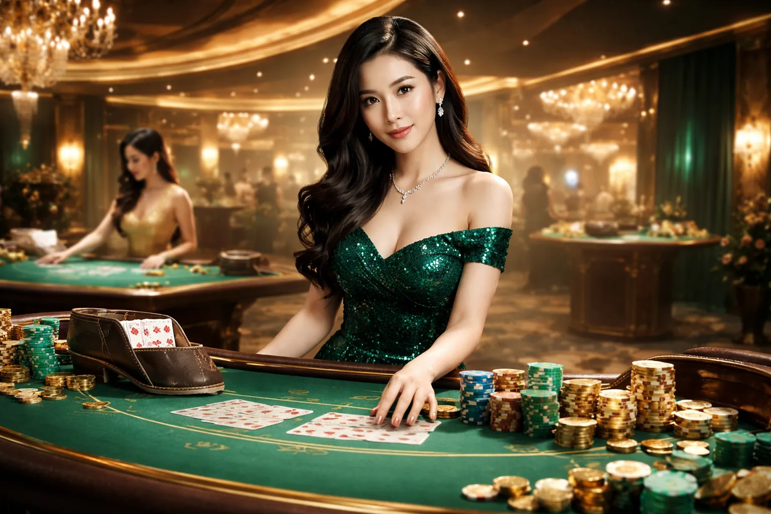 Sòng bạc trực tiếp f168 với người chia bài chuyên nghiệp và bàn chơi sang trọng